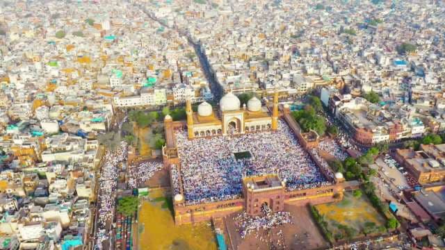 Jama Masjid Delhi: Aerial View of Grand Friday Prayers Gathering