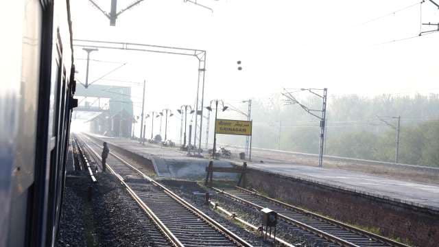 Morning View of Srinagar Railway Station Platform and Tracks