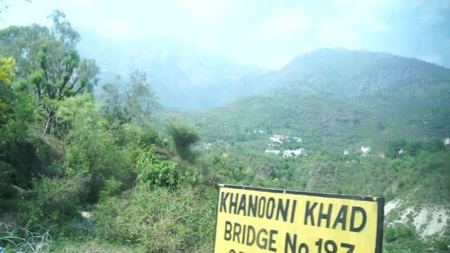 Scenic View of Khanooni Khad Bridge and Mountains in India